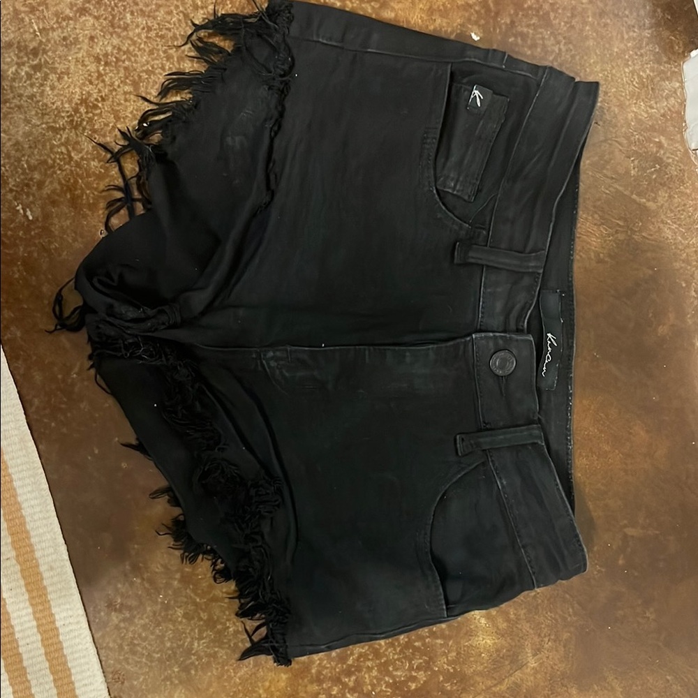 KanCan Black Distressed Jean Shorts